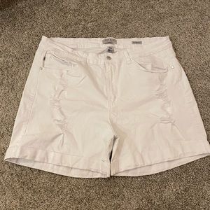 White denim shorts